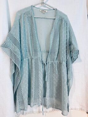 Listicle Pale Blue Sheer Kimono Cover